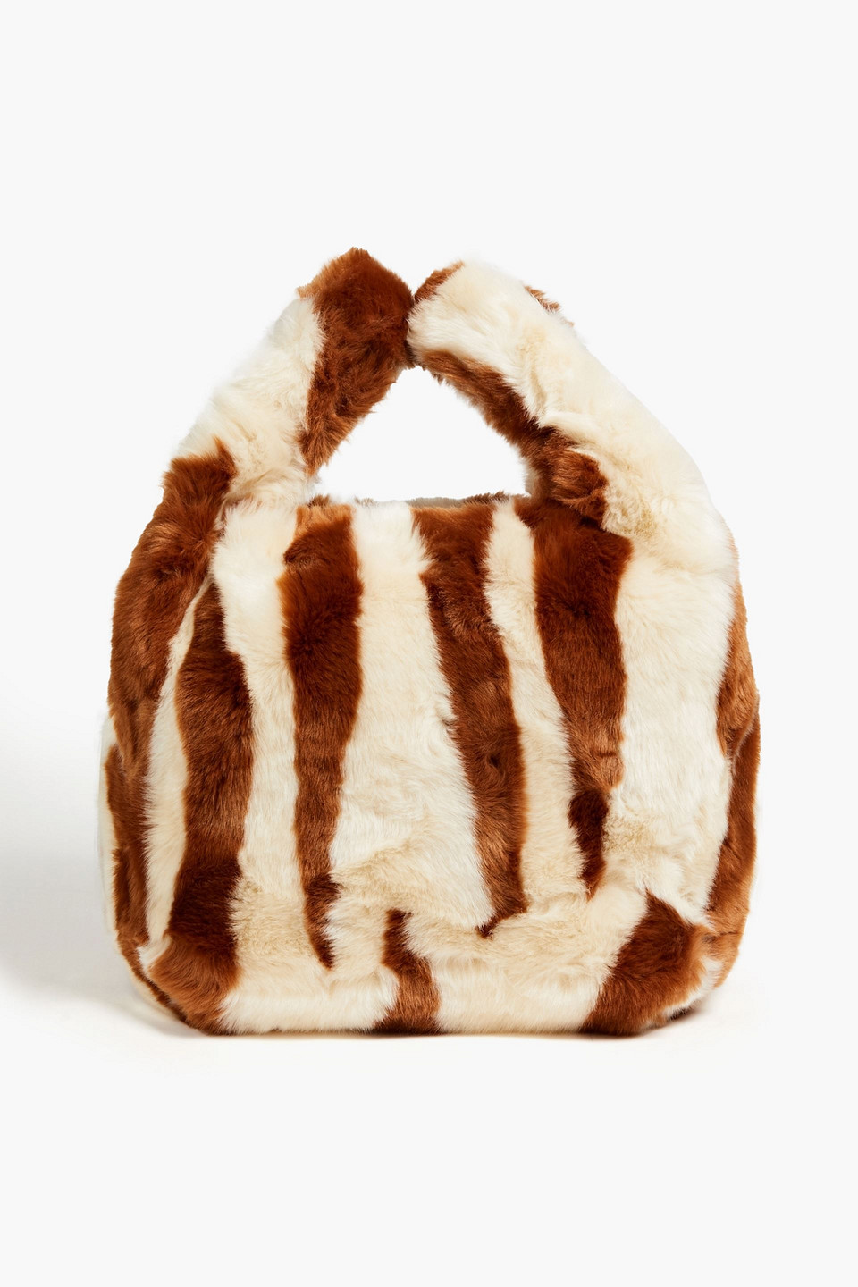 Jakke Bertha Tiger-print Faux Fur Tote In Brown