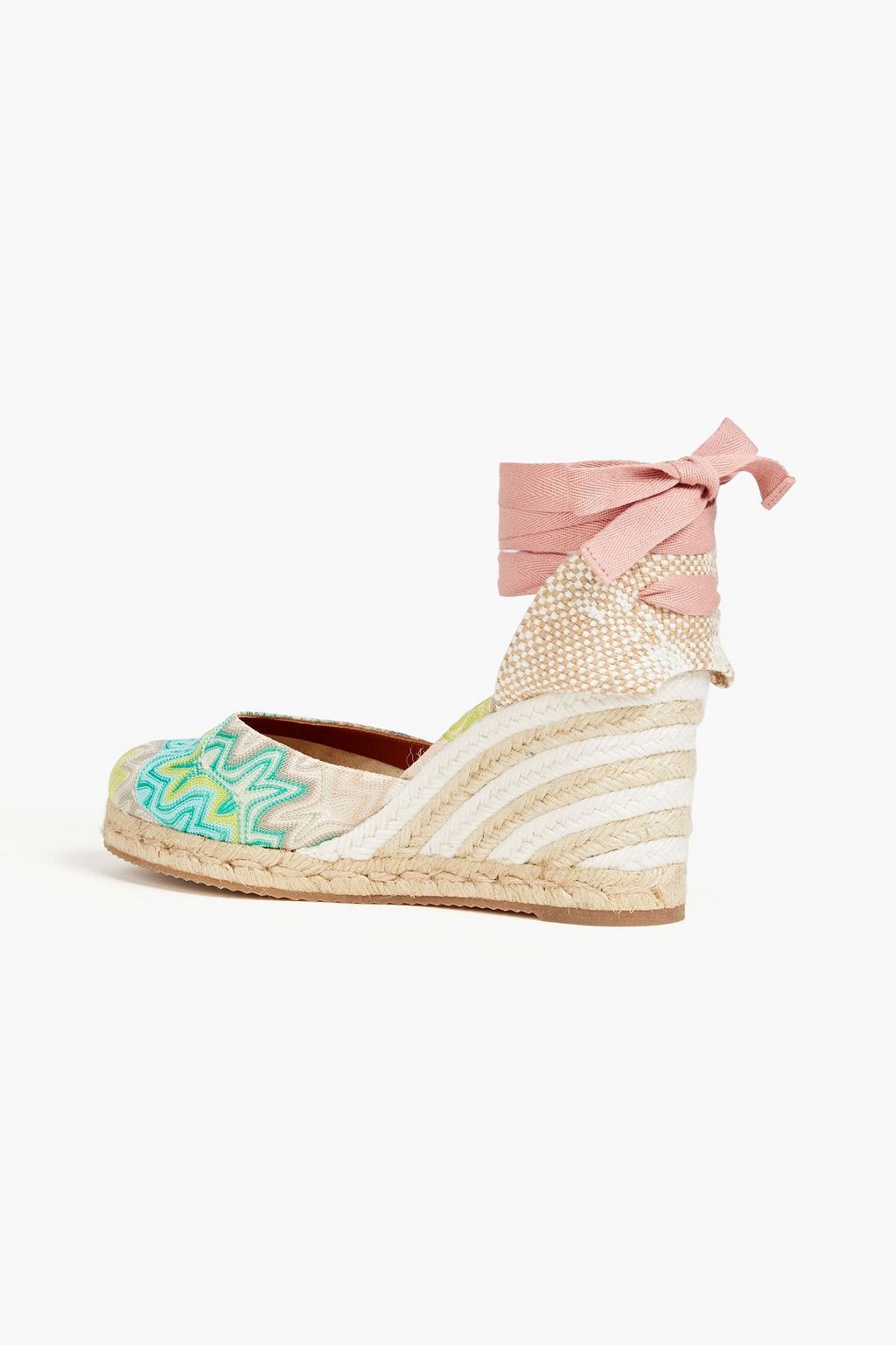 MISSONI Crochet-knit wedge espadrilles