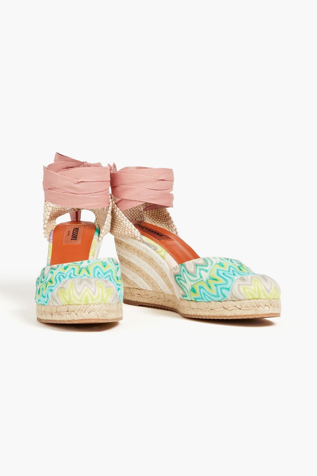 MISSONI Crochet-knit wedge espadrilles