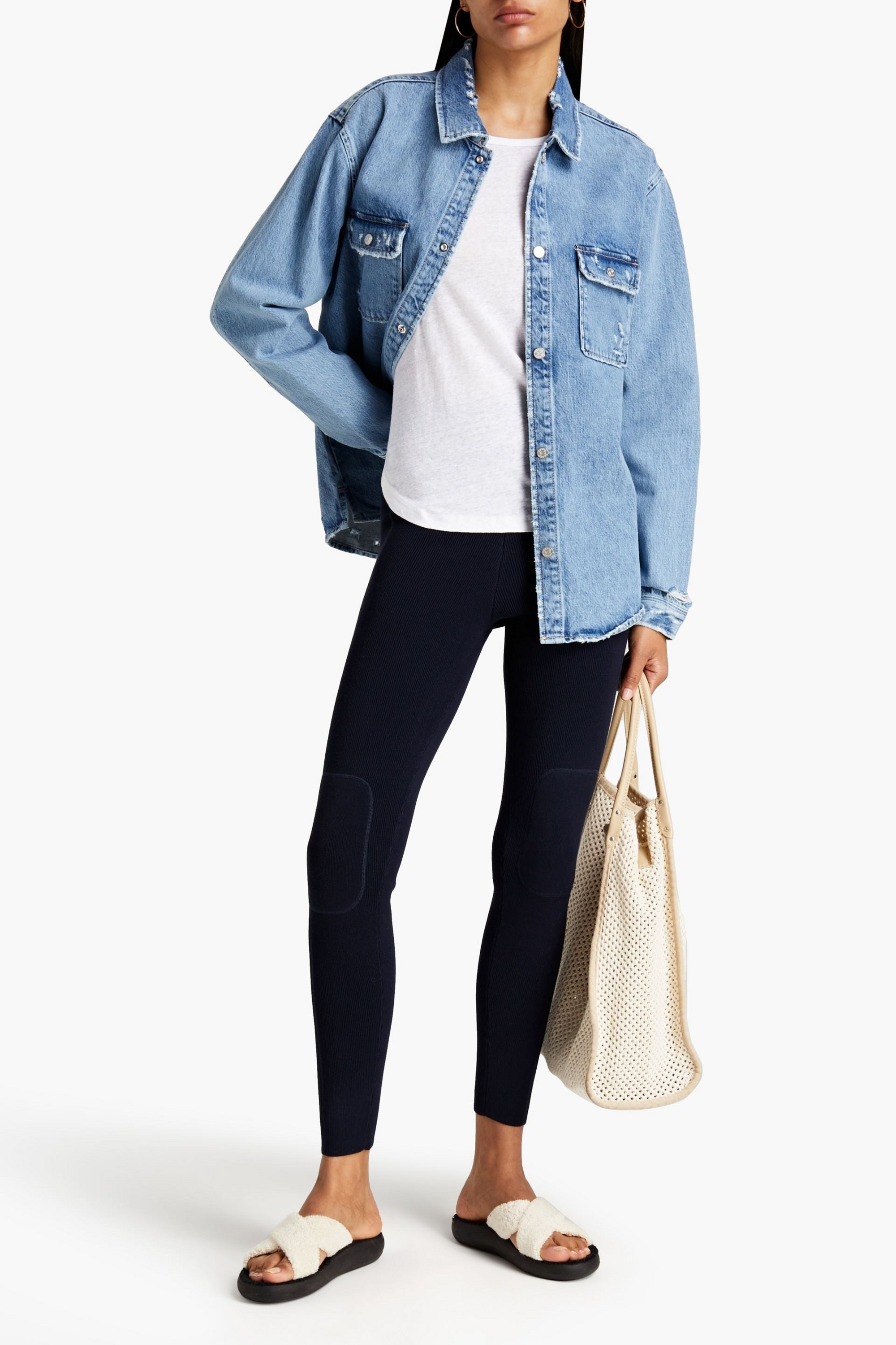 FRAME Distressed denim shirt