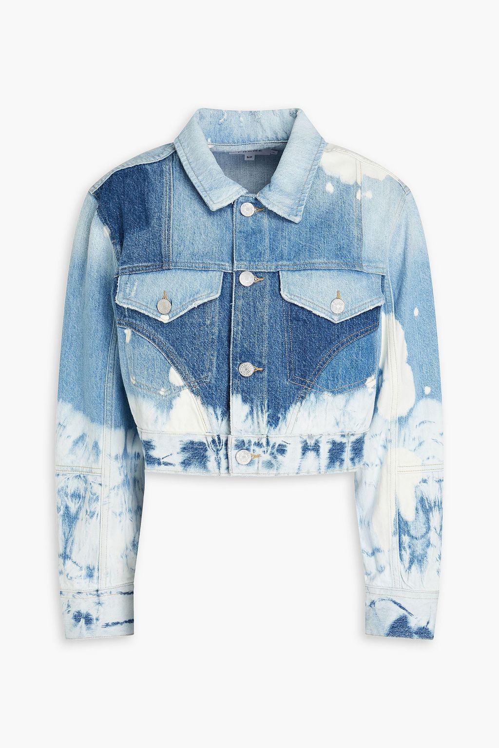 Mid denim Cropped bleached denim jacket 