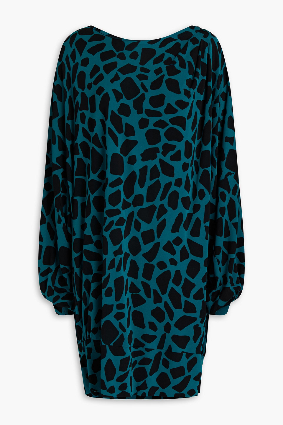Reese oversized gathered printed jersey mini dress