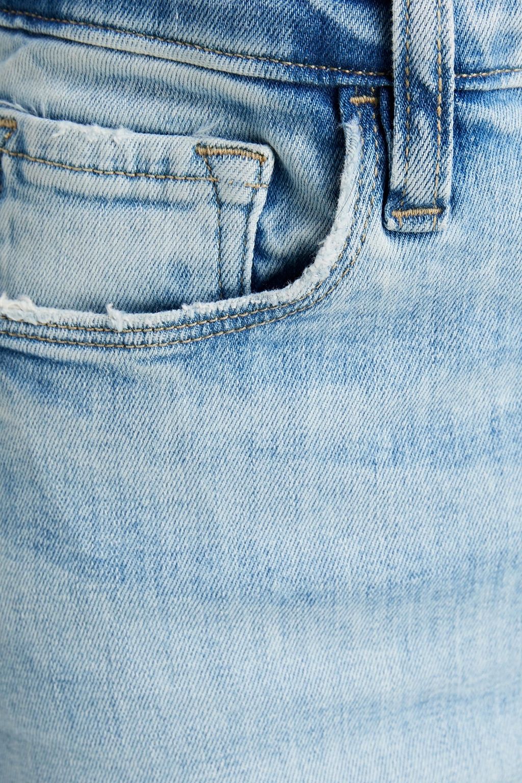 FRAME Distressed high-rise wide-leg jeans