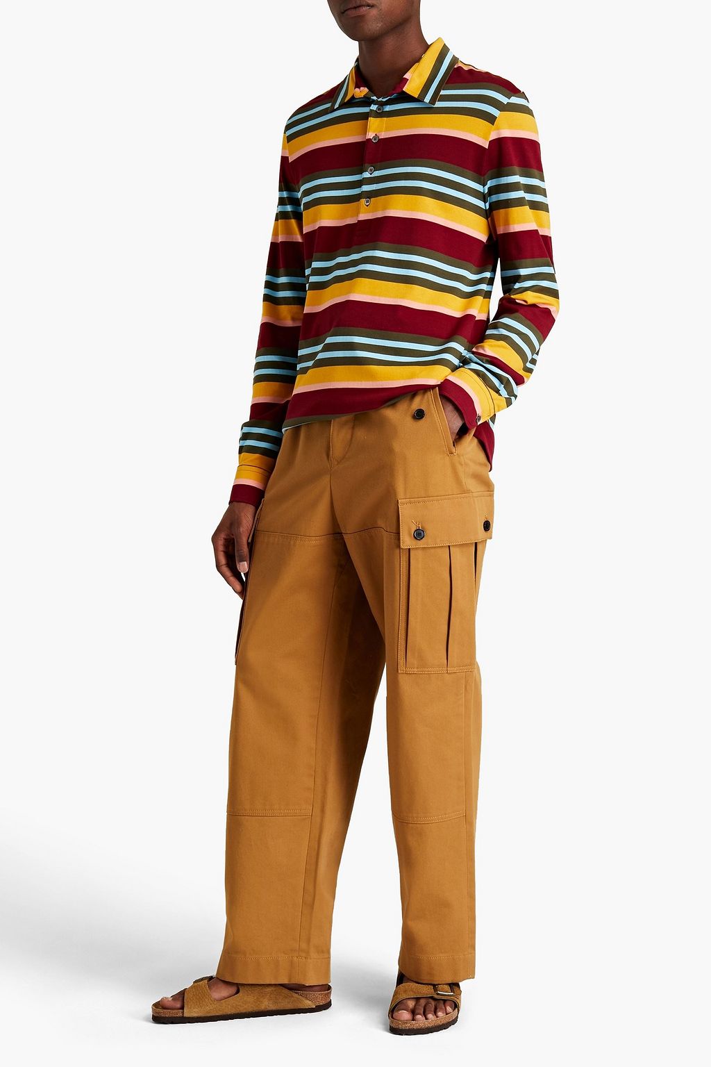 MISSONI Striped cotton-jersey polo shirt