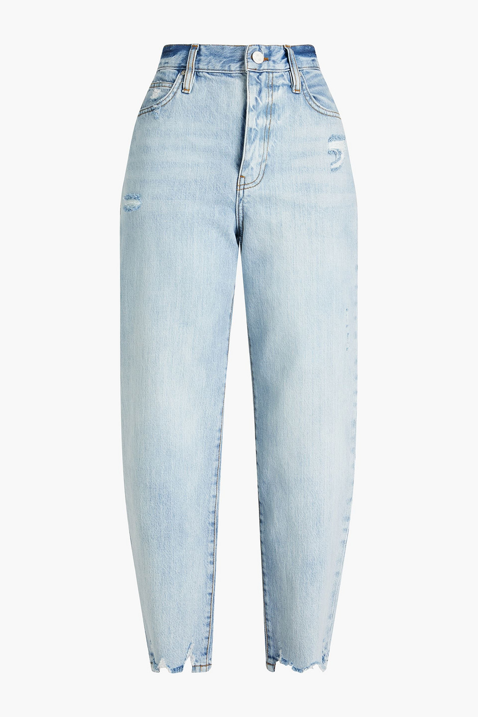 Cropped distressed boyfriend jeans