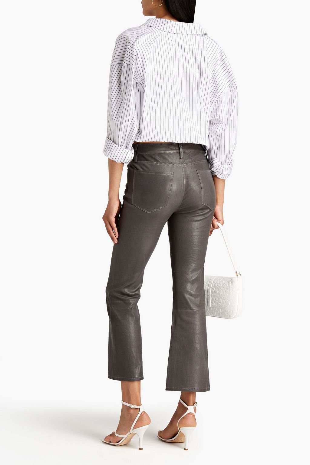 FRAME Leather kick-flare pants
