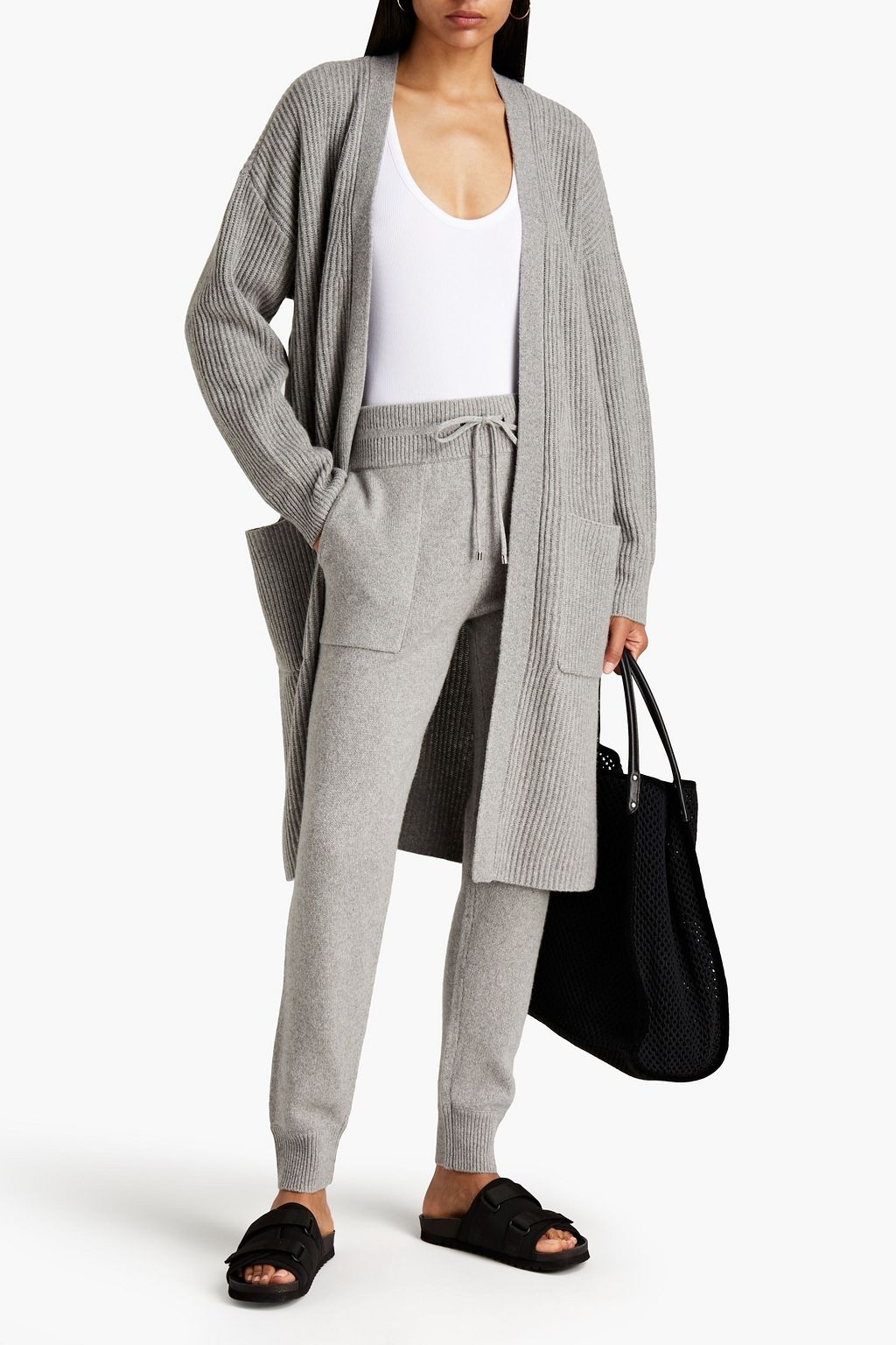 FRAME Mélange cashmere track pants
