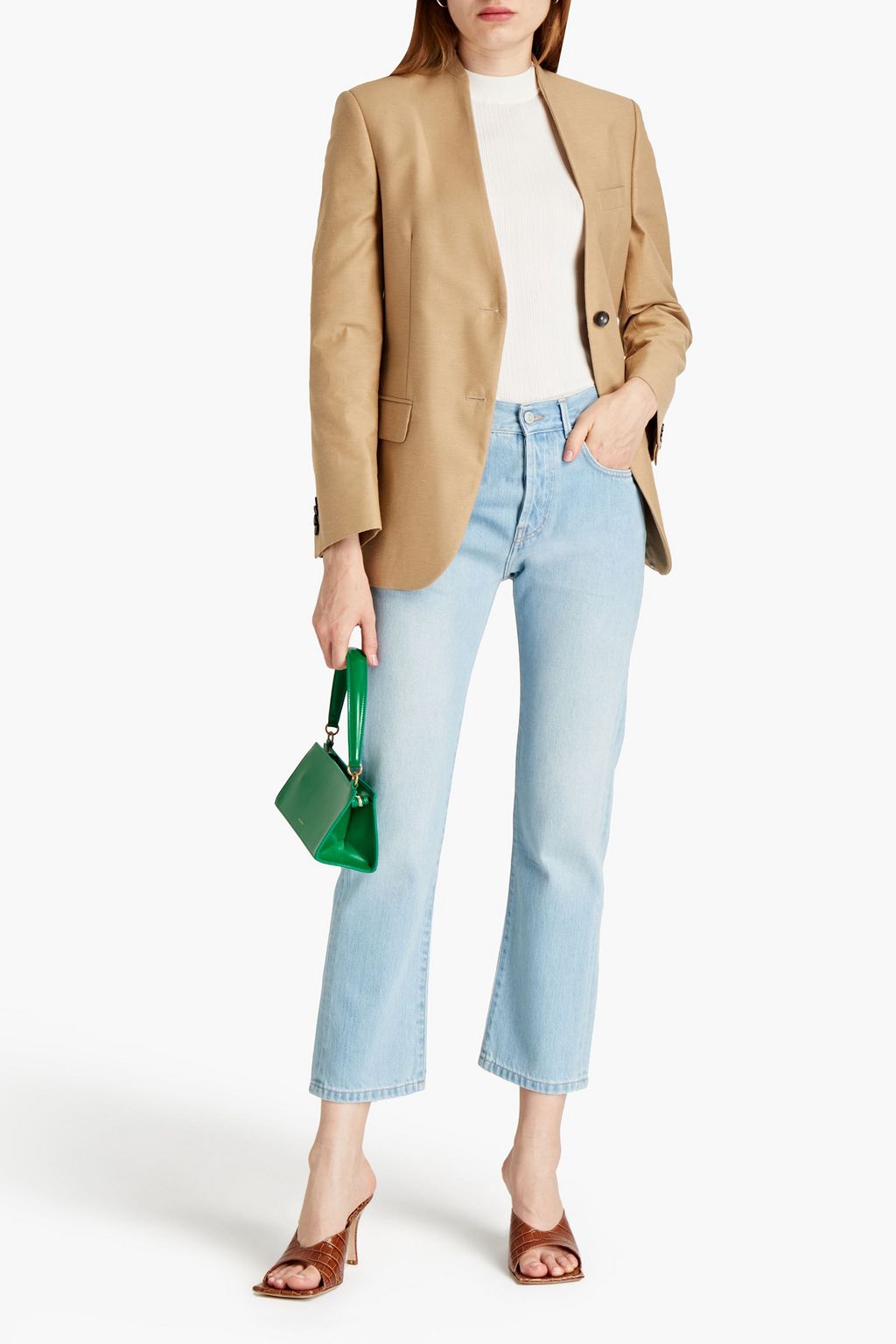 OFFICINE GÉNÉRALE 페이디드 크롭 보이프렌드 진