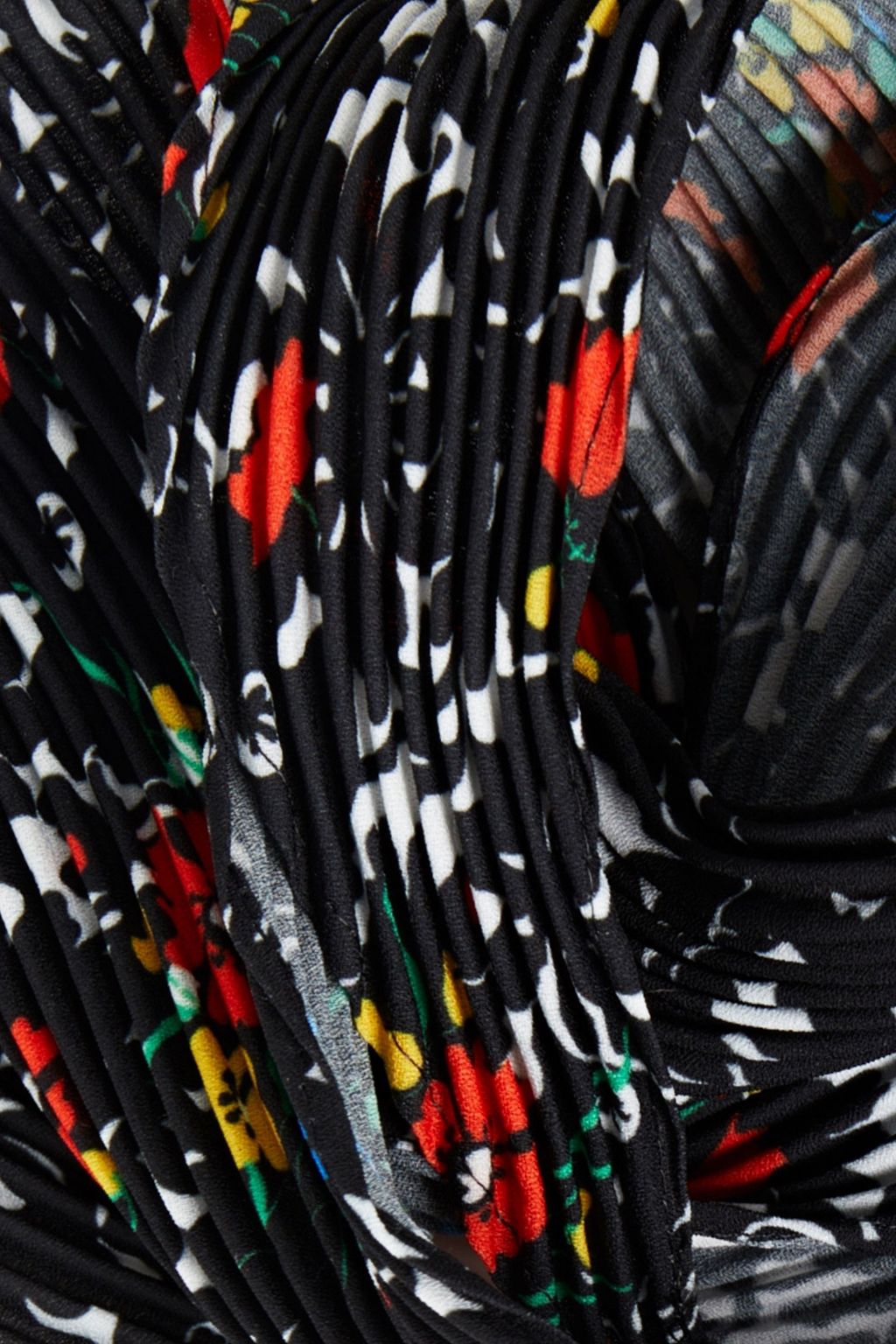 MISSONI Floral-print plissé-crepe scarf