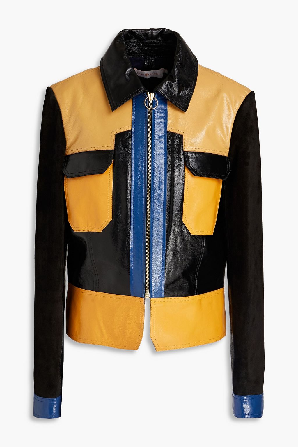 TORY BURCH Tristan color-block leather jacket | Sale up to 70% off | THE  OUTNET