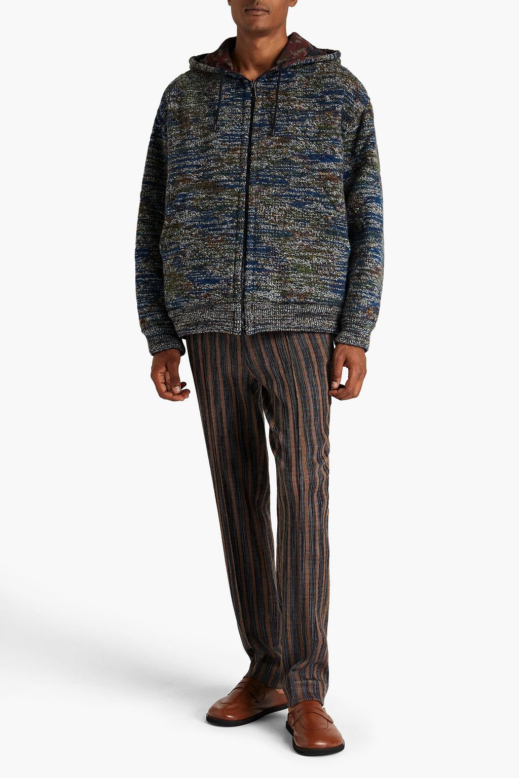 MISSONI Slim-fit jacquard-knit wool-blend pants