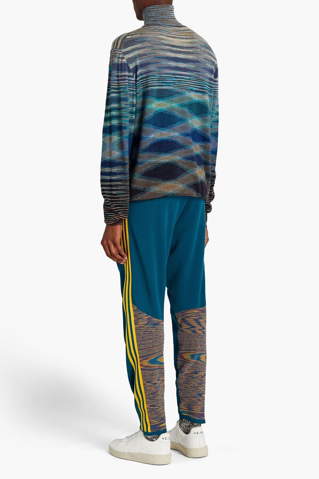 ADIDAS X MISSONI Jacquard-trimmed stretch-knit track pants