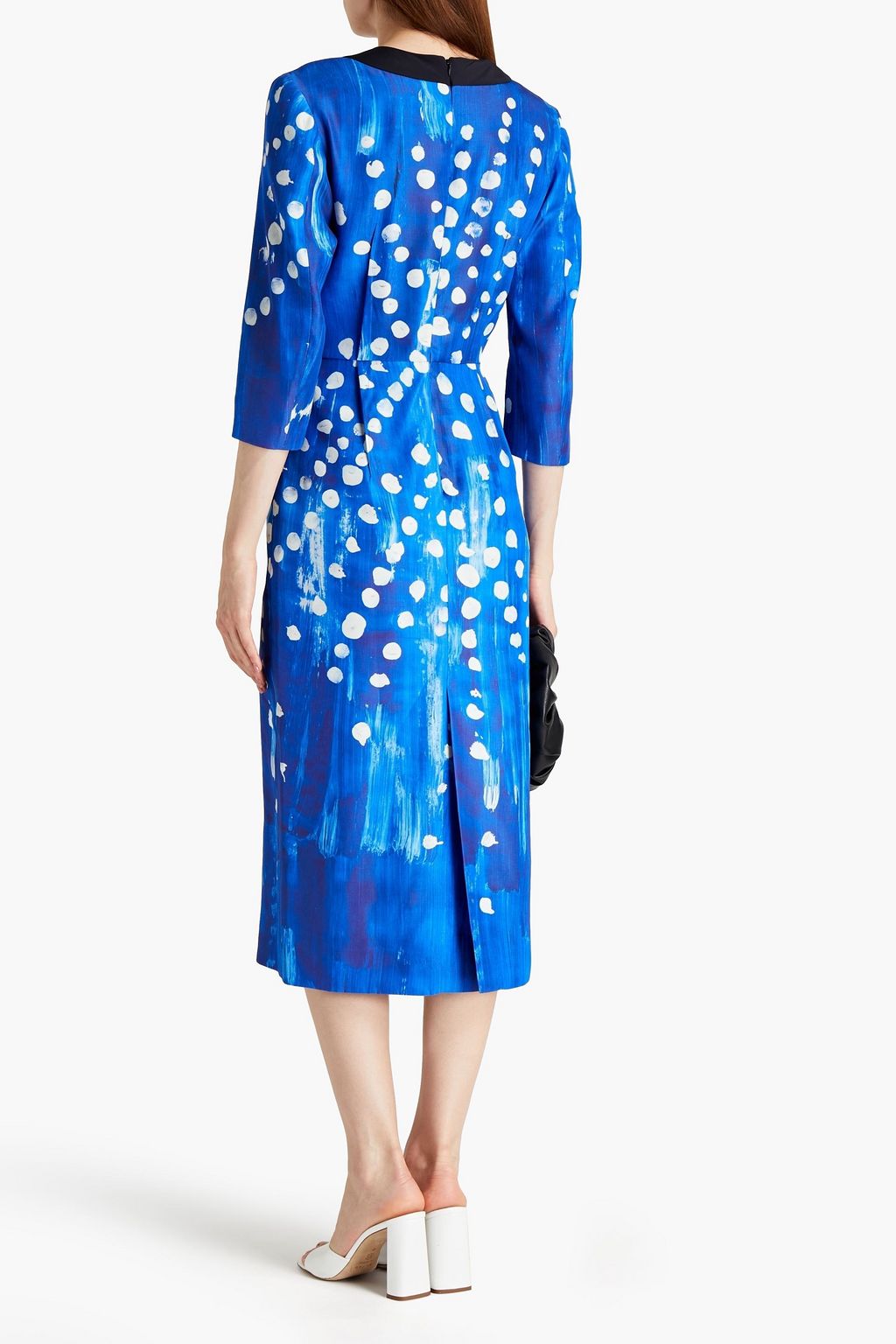 MARNI Polka-dot silk-faille midi dress