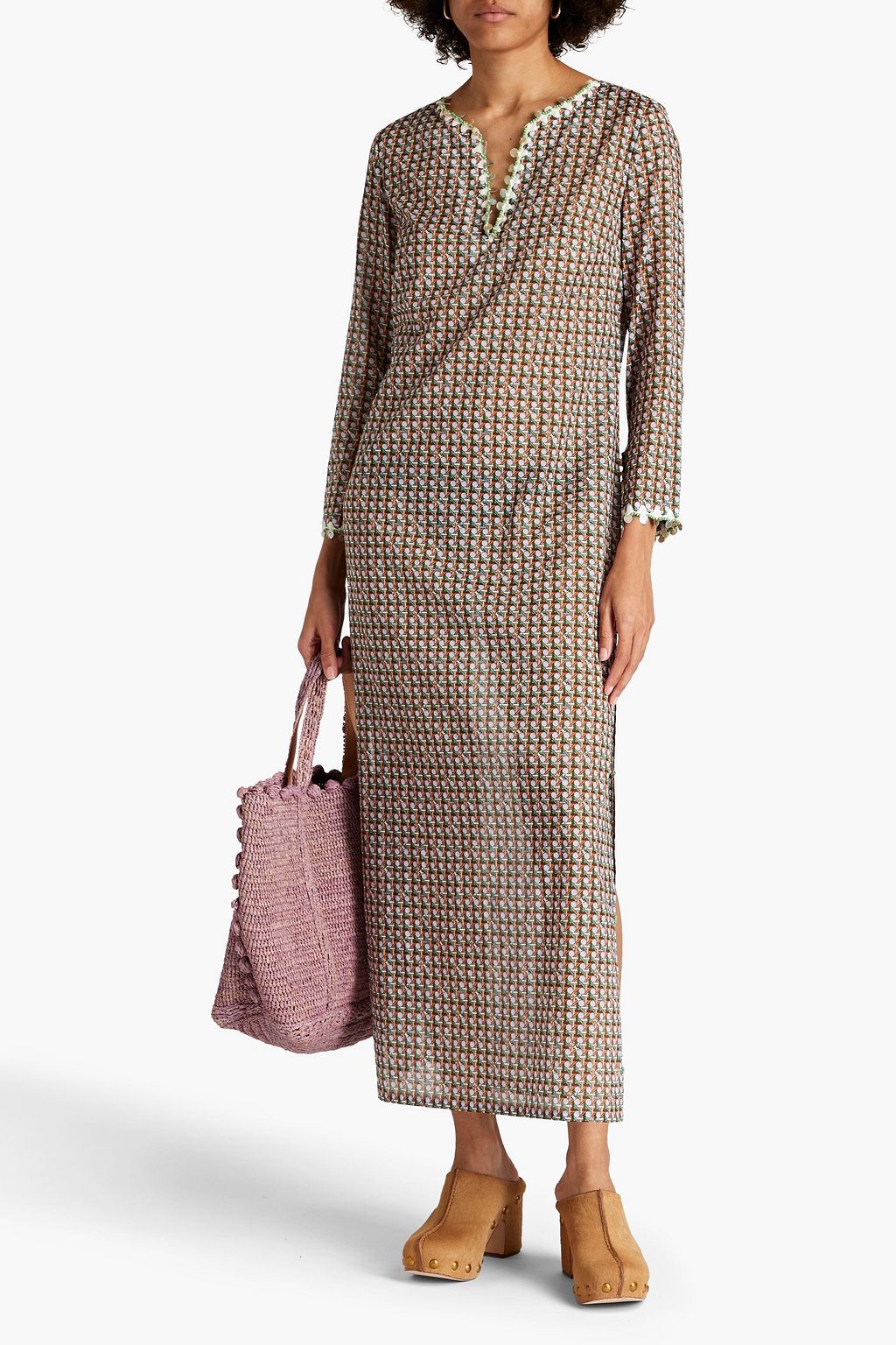 TORY BURCH Verziertes Strandkleid aus Baumwoll-Voile mit Print