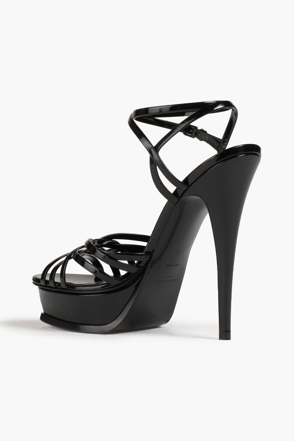 SAINT LAURENT Plateausandalen aus Lackleder
