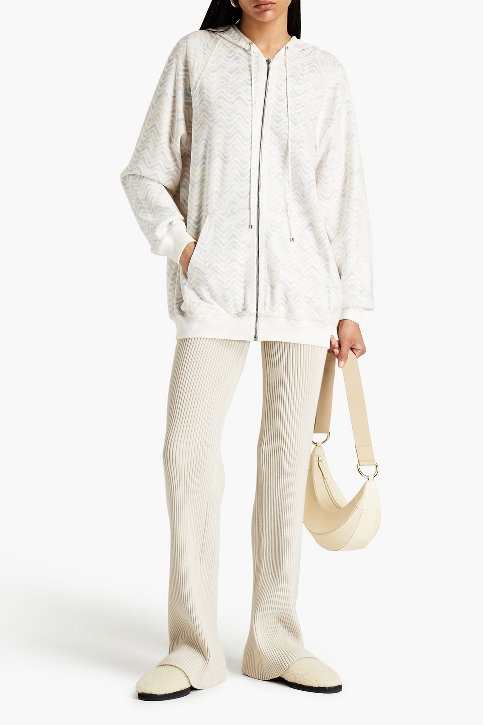 Missoni Crochet-knit Hoodie In White