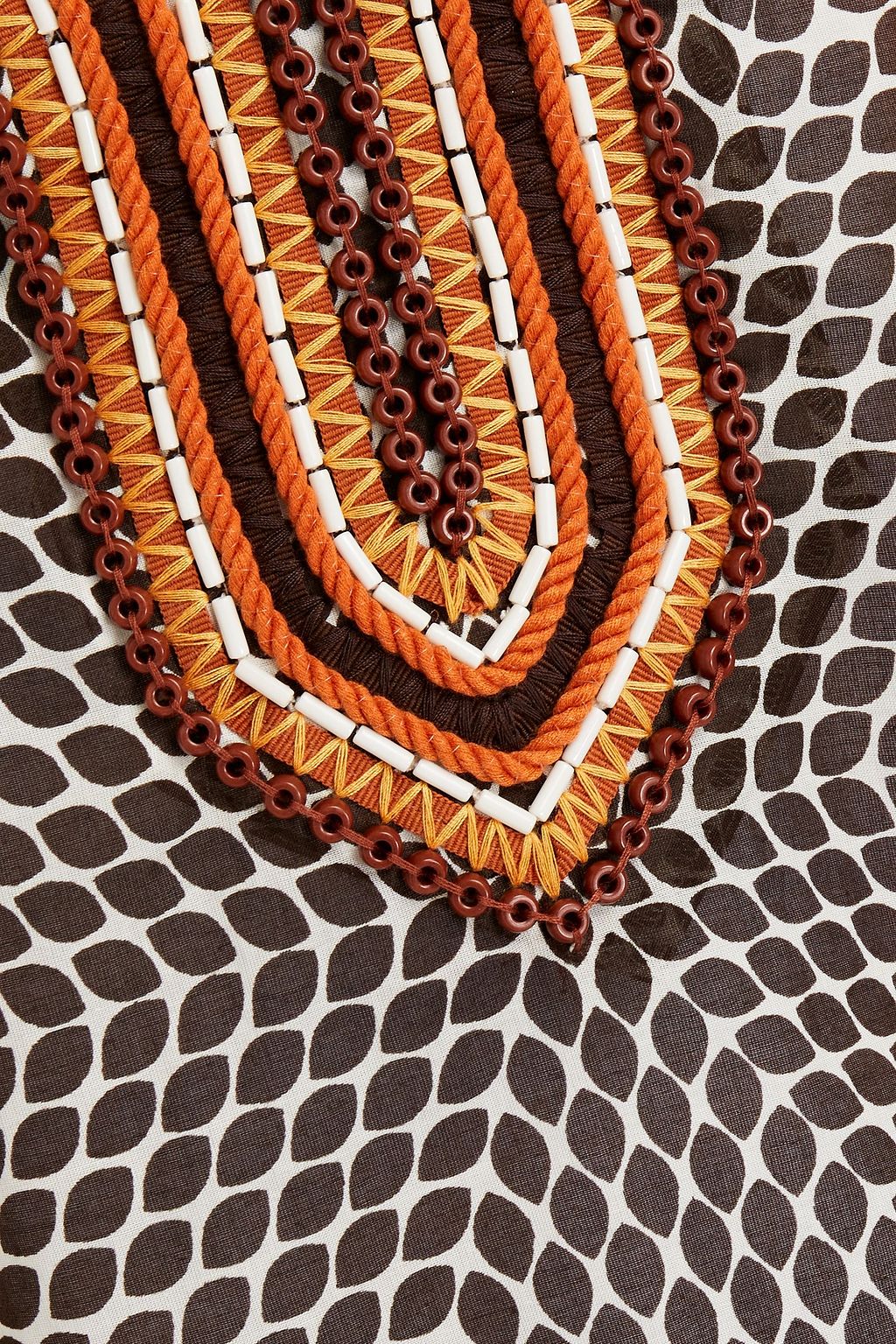 TORY BURCH تونيك من الفوال القطني مزين بطبعات وبزخارف