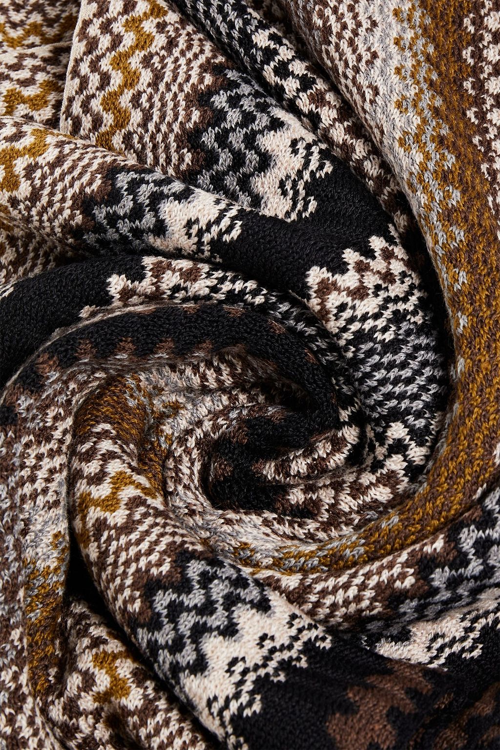 MISSONI Jacquard-knit wool-blend scarf