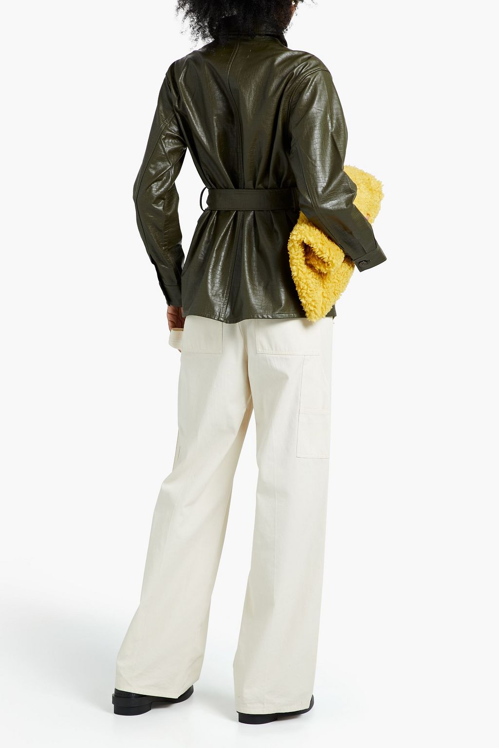 SAMSØE Φ SAMSØE Novah belted faux croc-effect leather shirt
