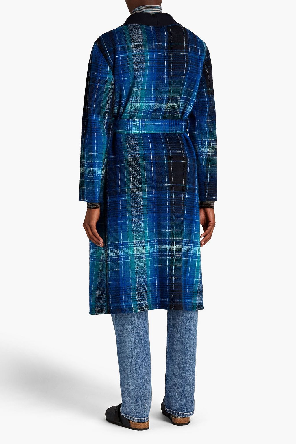 MISSONI Belted checked knitted coat