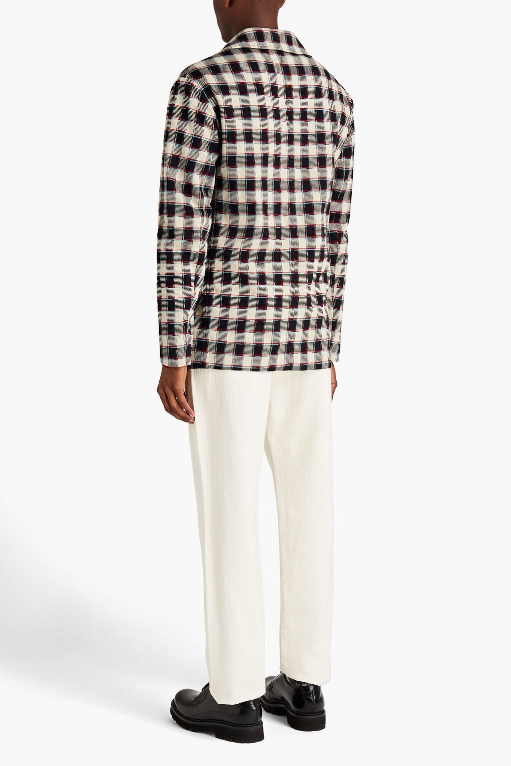 MISSONI Double-breasted jacquard-knit cotton peacoat