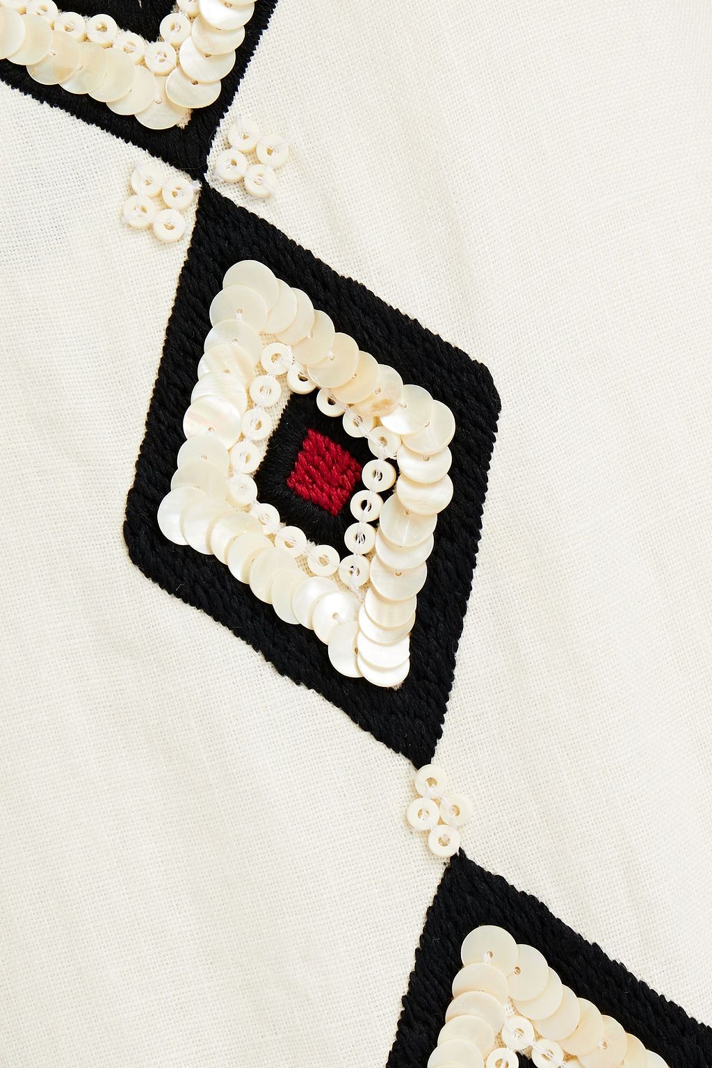 TORY BURCH Mia embellished linen kaftan