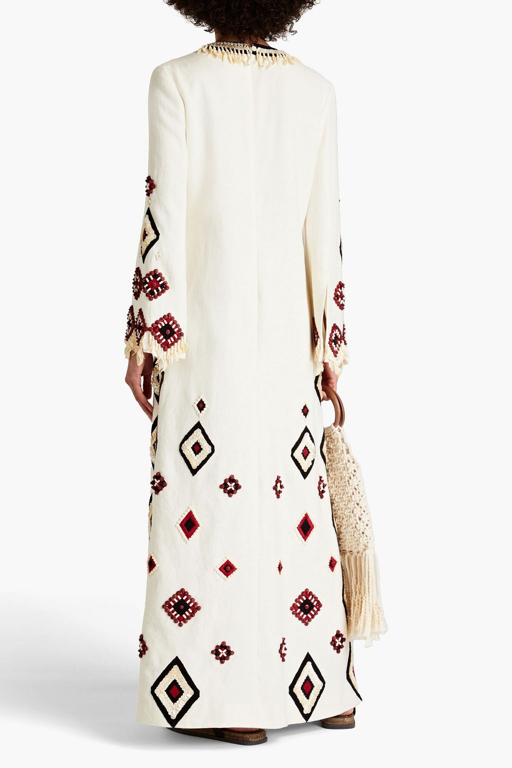 TORY BURCH Mia embellished linen kaftan