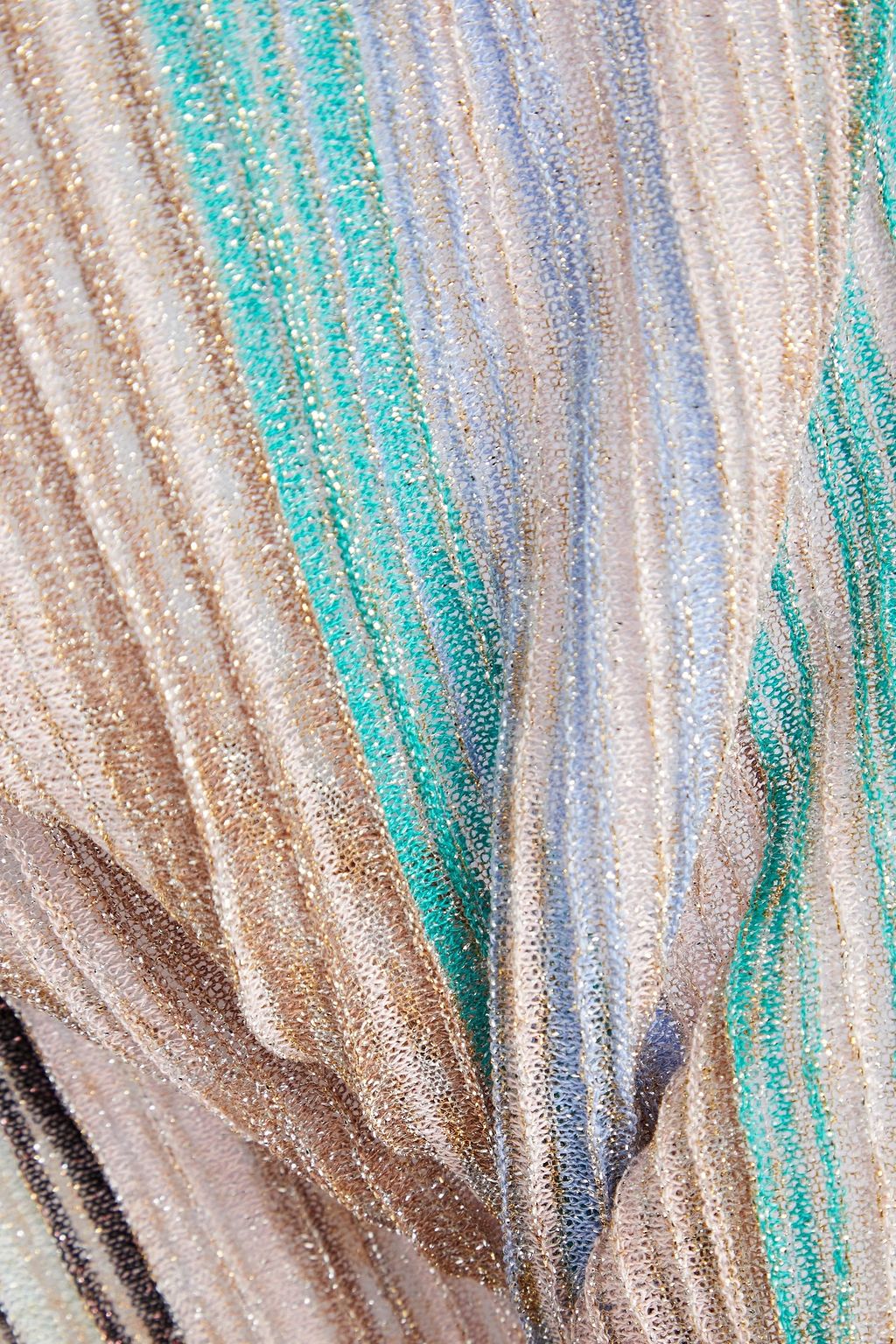 MISSONI Cold-shoulder striped crochet-knit top