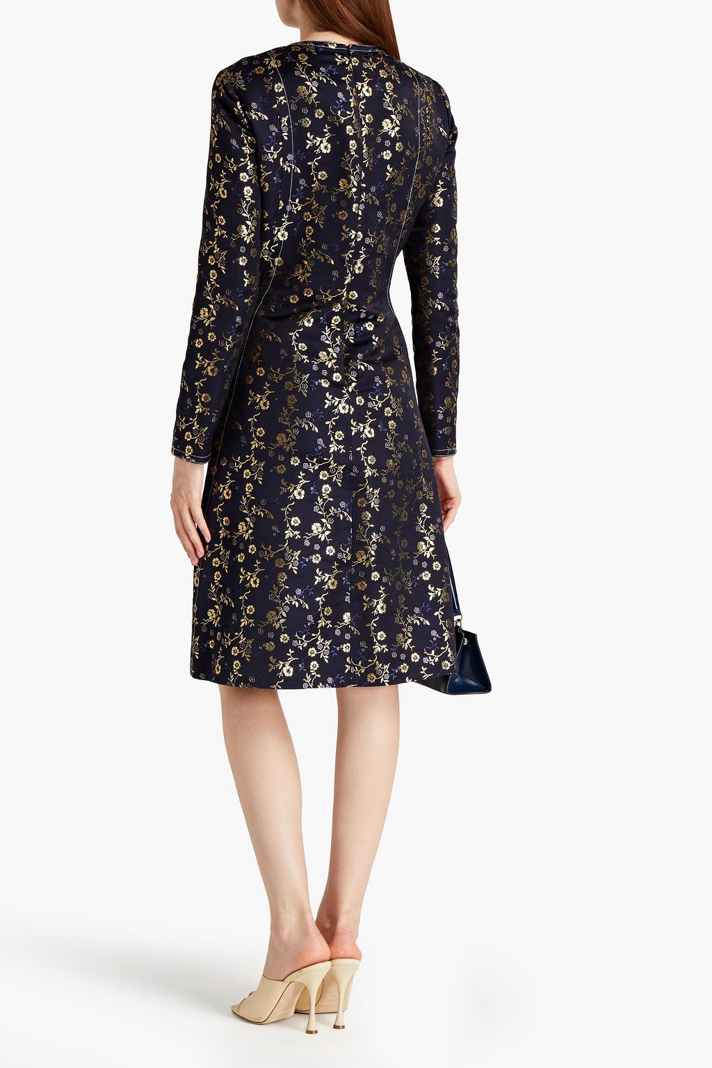 MARNI Metallic jacquard-knit dress