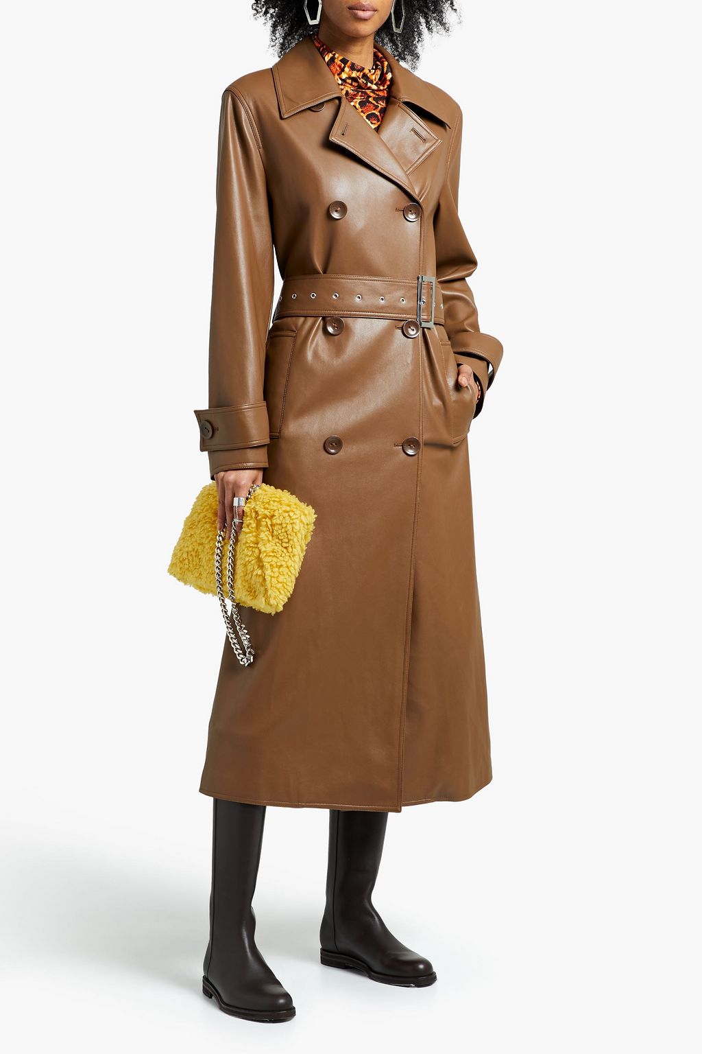 STAND STUDIO Malou faux leather trench coat