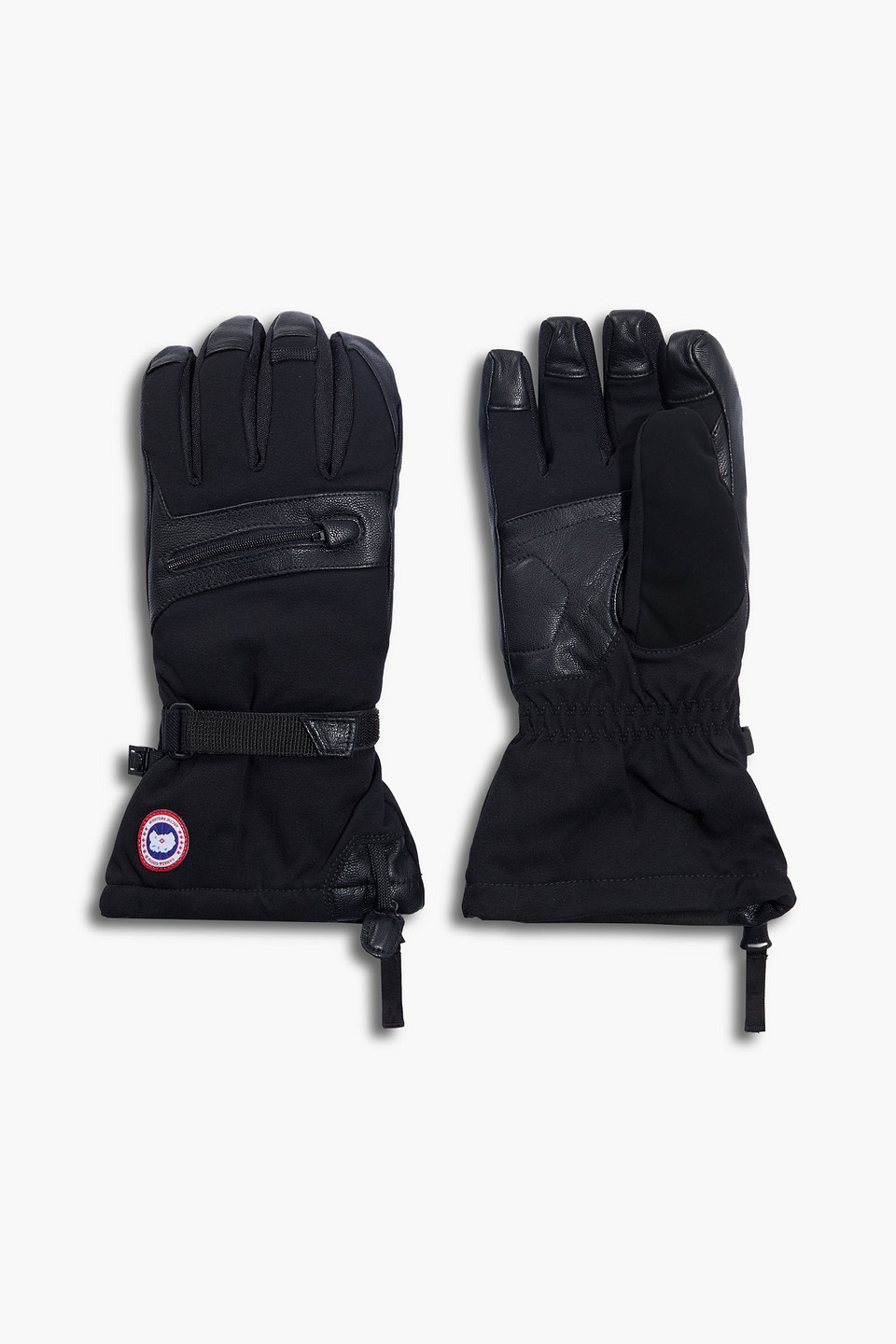 CANADA GOOSE NORTHERN UTILITY LEATHER-TRIMMED SHELL DOWN GLOVES,3074457345631149173