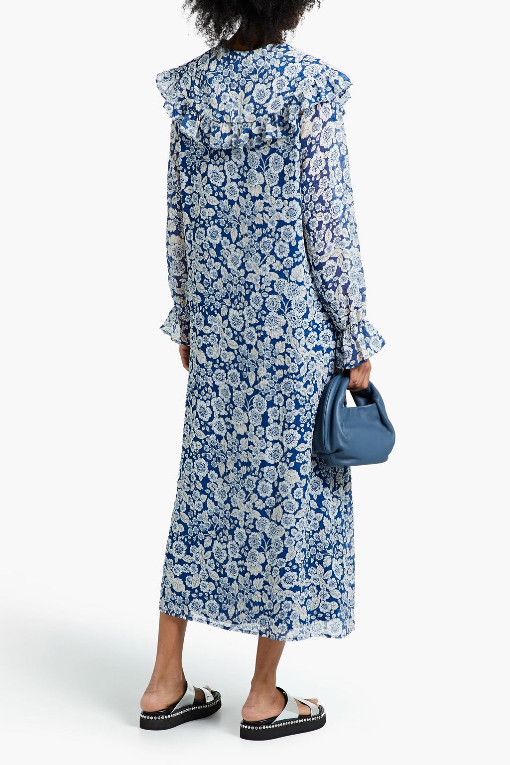 SAMSØE Φ SAMSØE Jytta ruffled polka-dot recycled organza midi dress