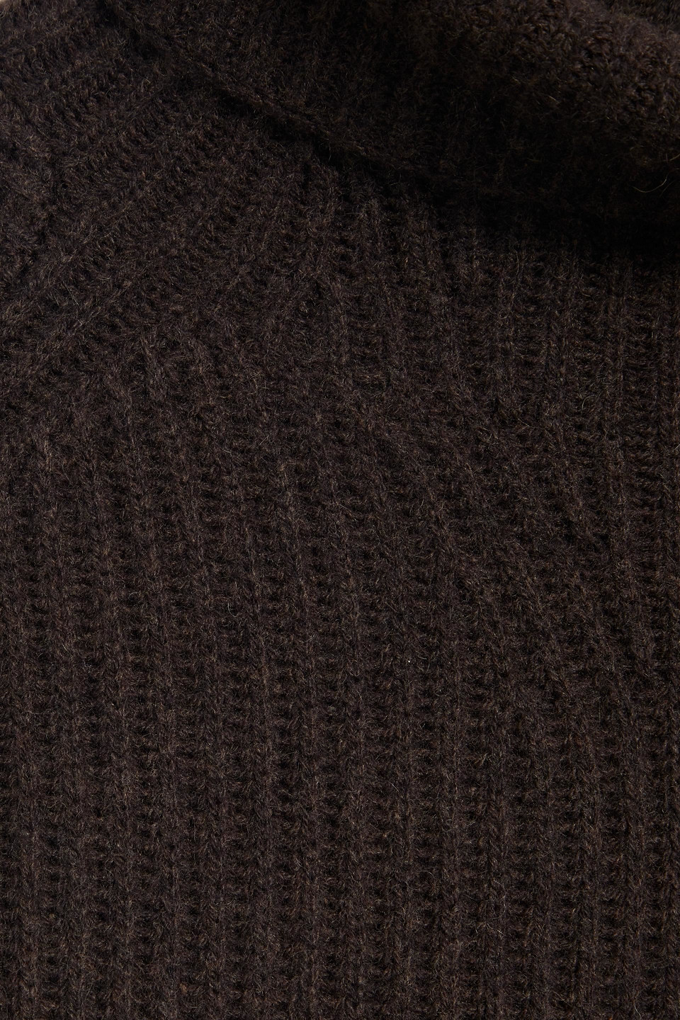 Rag & Bone Pierce Brushed Ribbed Cashmere Turtleneck Sweater In Dark Brown