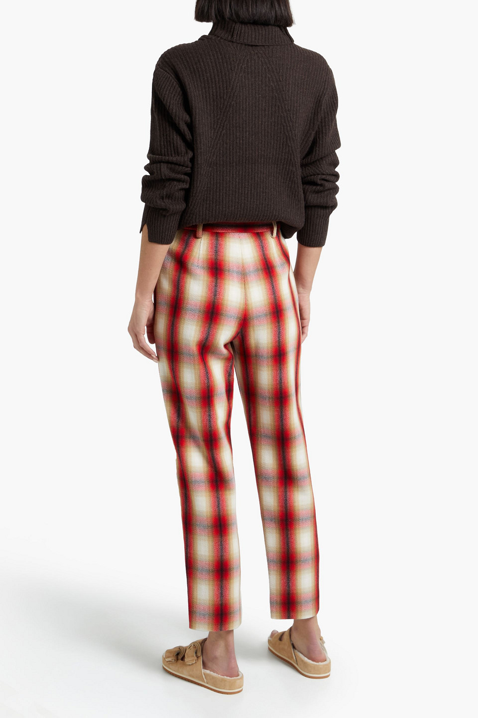 Rag & Bone Pierce Brushed Ribbed Cashmere Turtleneck Sweater In Dark Brown