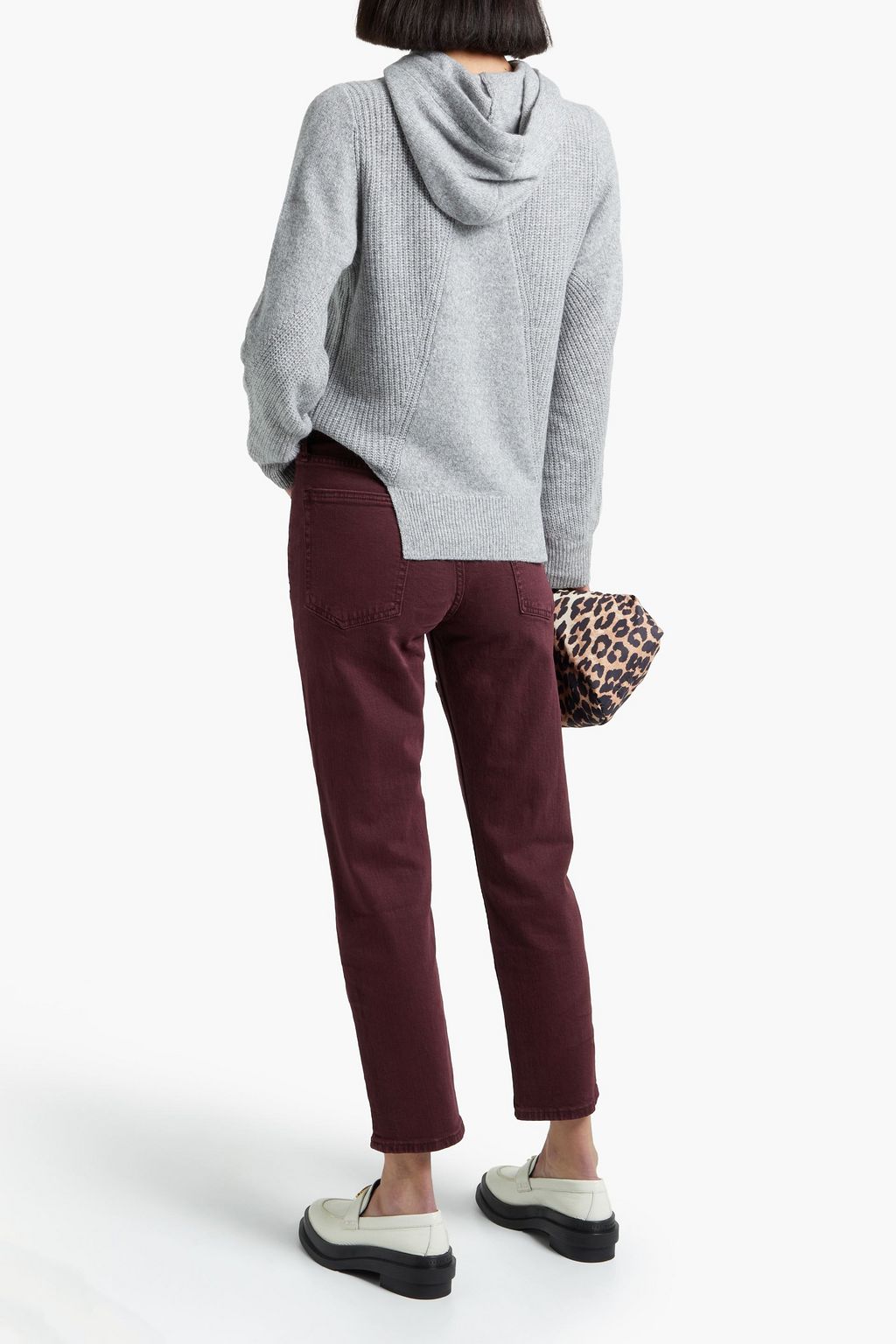 RAG & BONE Pierce mélange ribbed cashmere hoodie