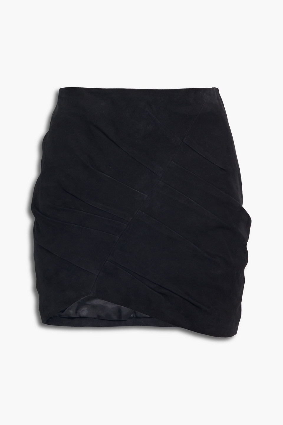 Caray gathered suede mini skirt