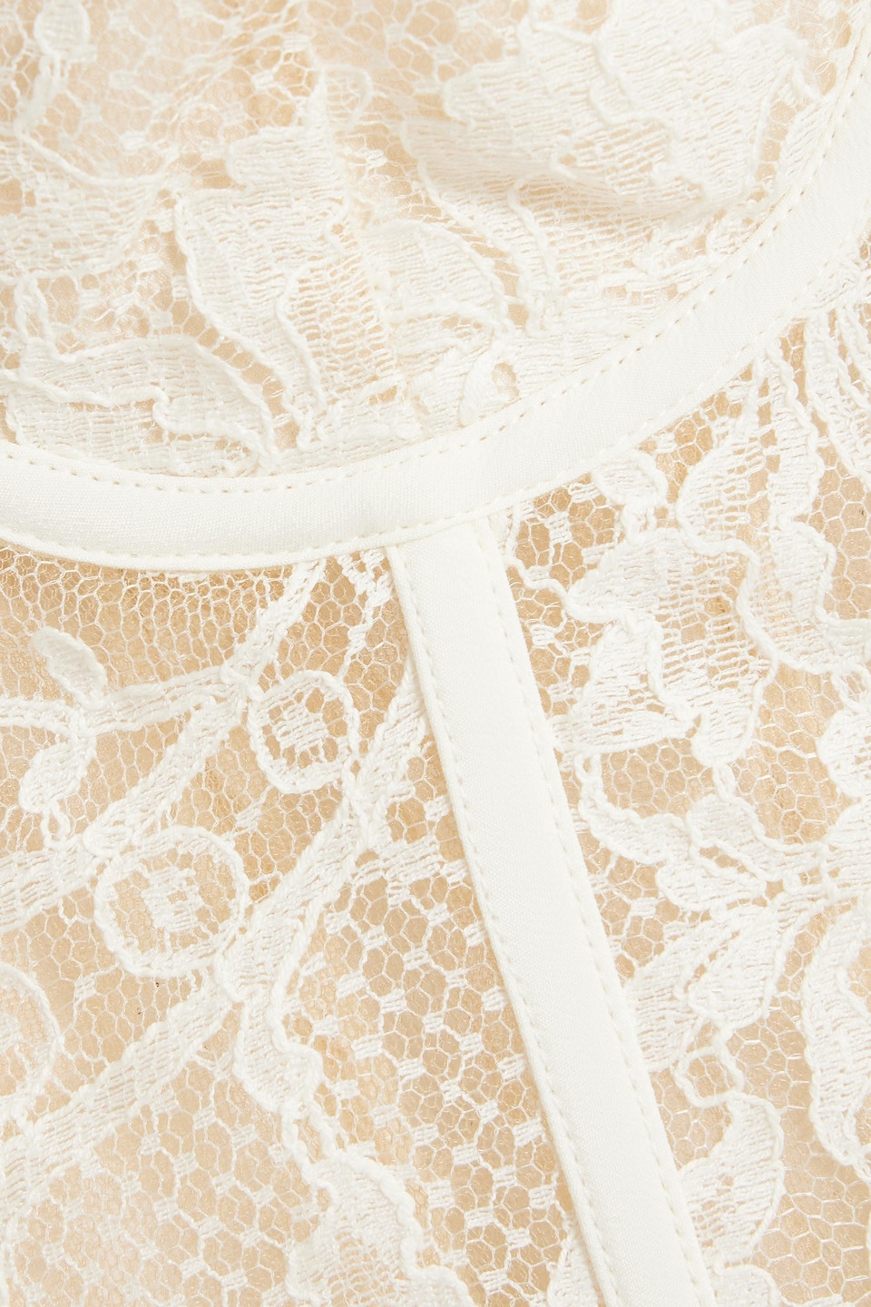 Alexander Mcqueen Cotton-blend Corded Lace Bustier Top In Neutral