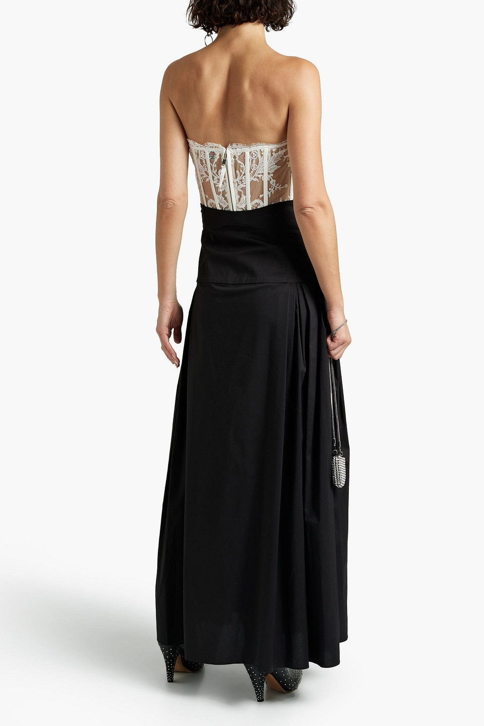 Alexander Mcqueen Cotton-blend Corded Lace Bustier Top In Neutral