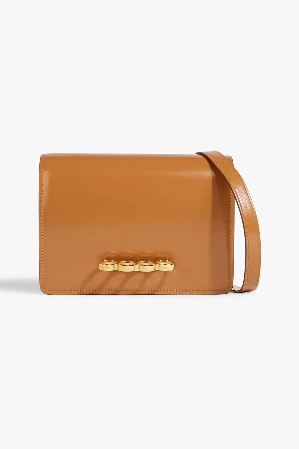 Alexander Mcqueen Four Ring Leather Shoulder Bag
