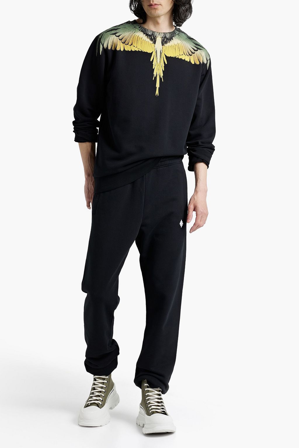 MARCELO BURLON Printed French cotton-terry sweatshirt