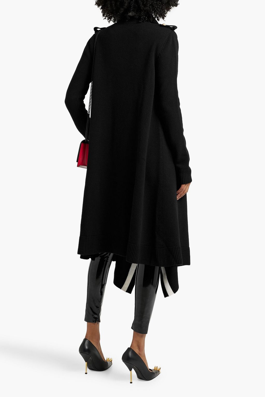 MCQUEEN Draped two-tone wool jacket