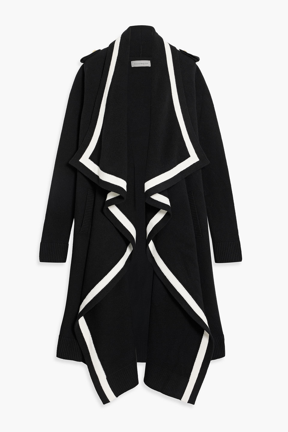 Draped two-tone wool jacket