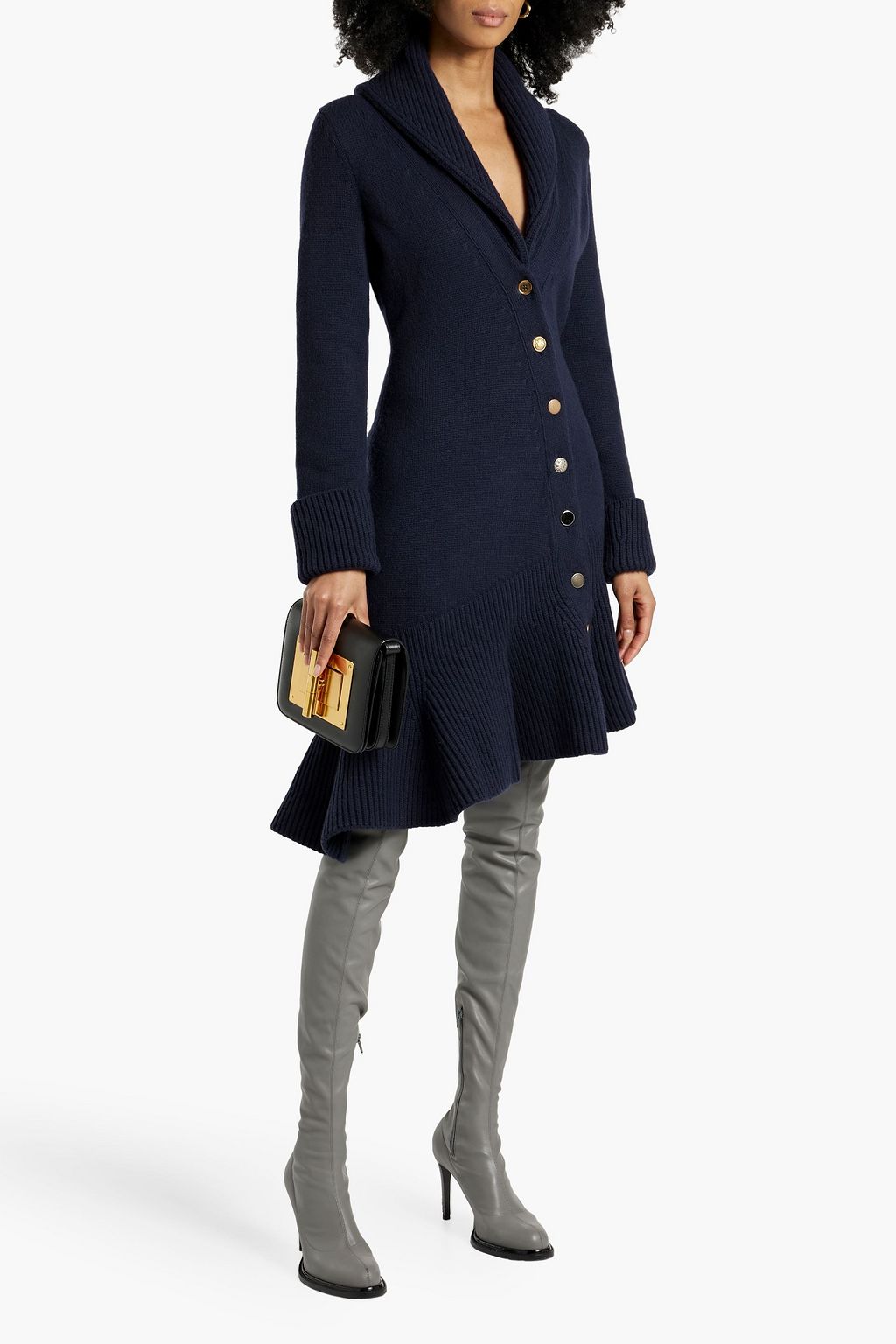 MCQUEEN Asymmetric wool dress