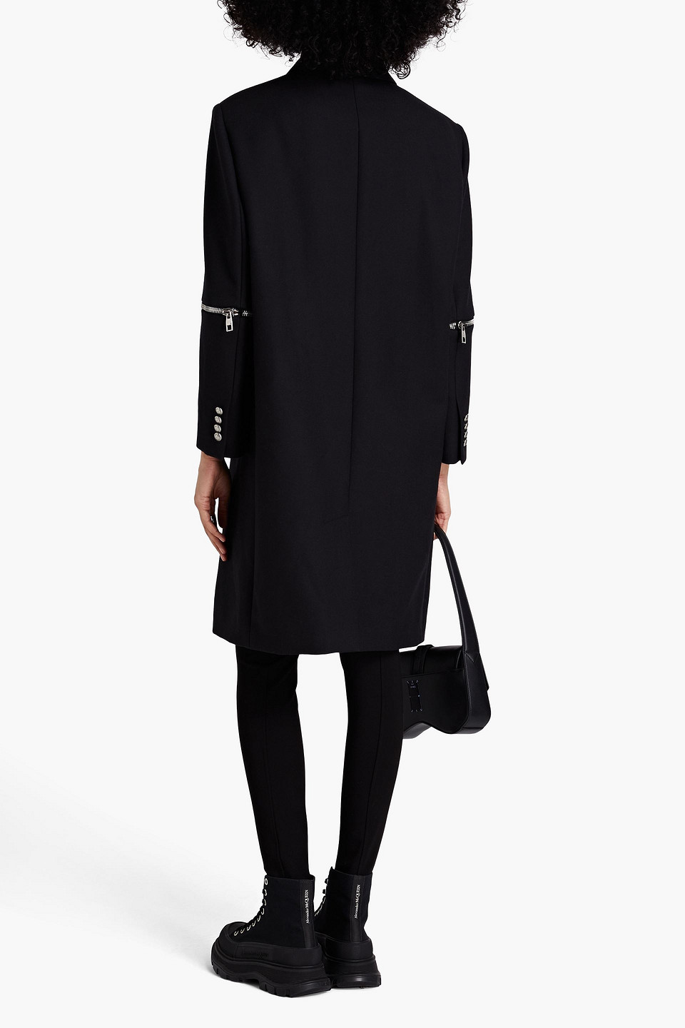 Alexander Mcqueen Double-breasted Zip-detailed Wool-twill Coat