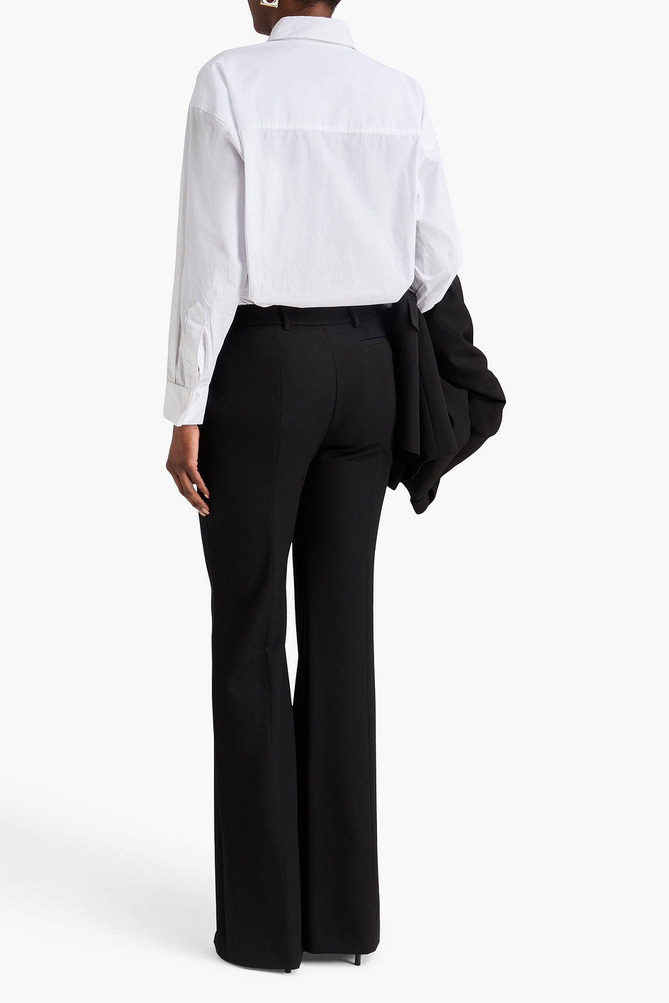  Mcqueen - Wool-crepe Flared Pants - Black - It 48 
