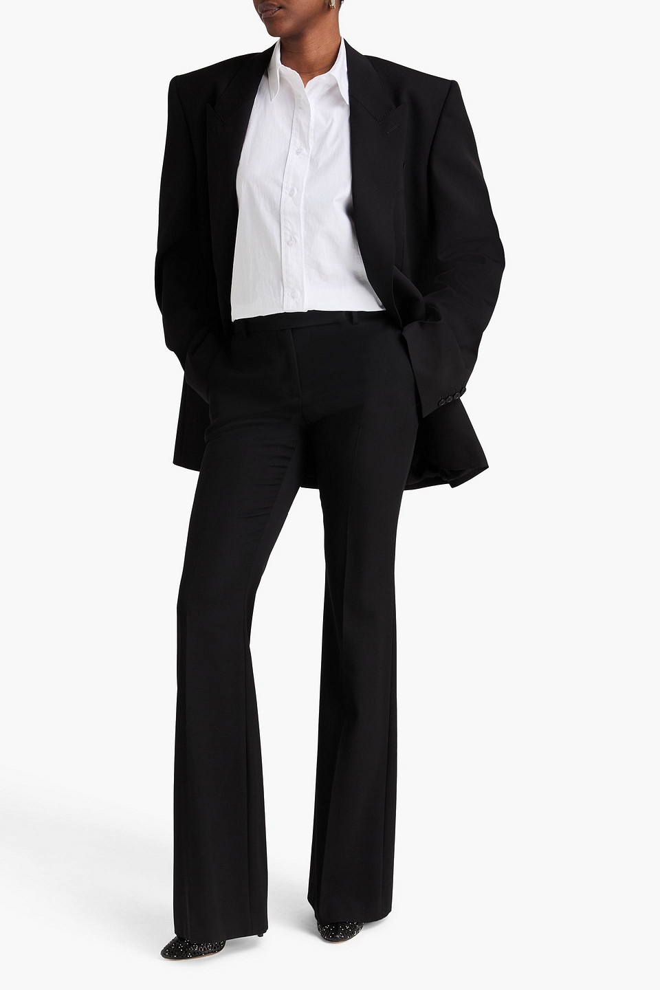  Mcqueen - Wool-crepe Flared Pants - Black - It 48 