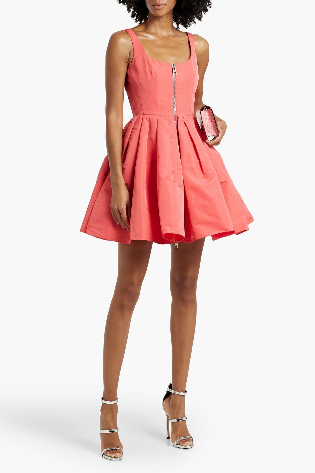 MCQUEEN Flared faille mini dress