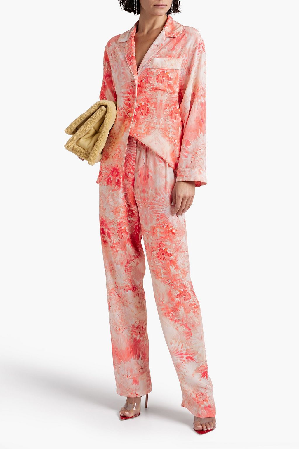 MCQUEEN Floral-print silk-crepe shirt