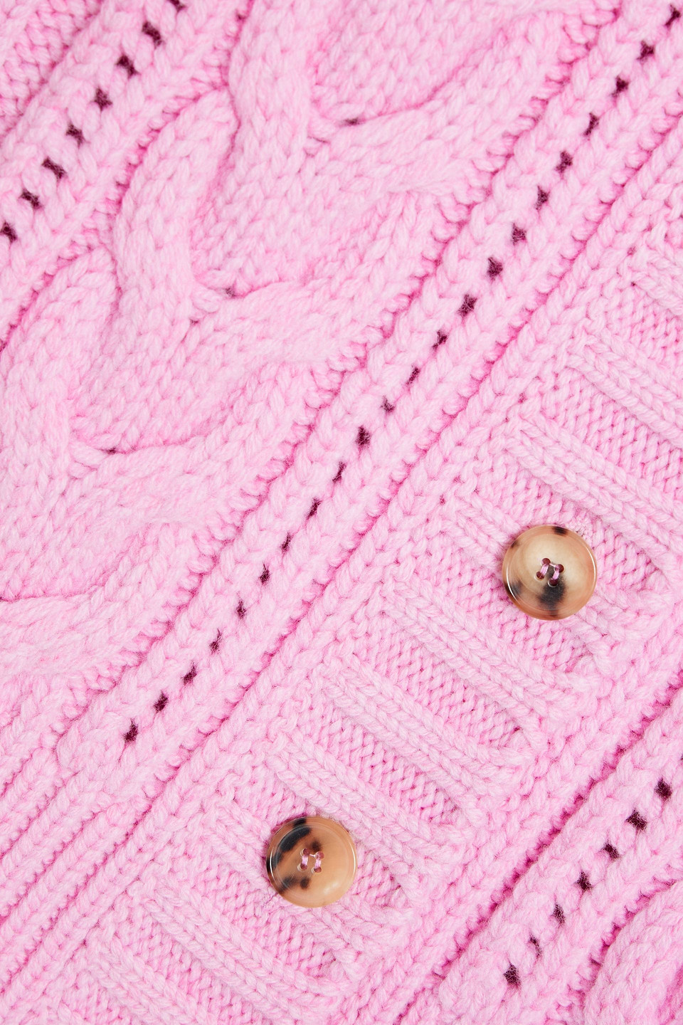 Alexander Mcqueen Cable-knit Wool Cardigan In Baby Pink