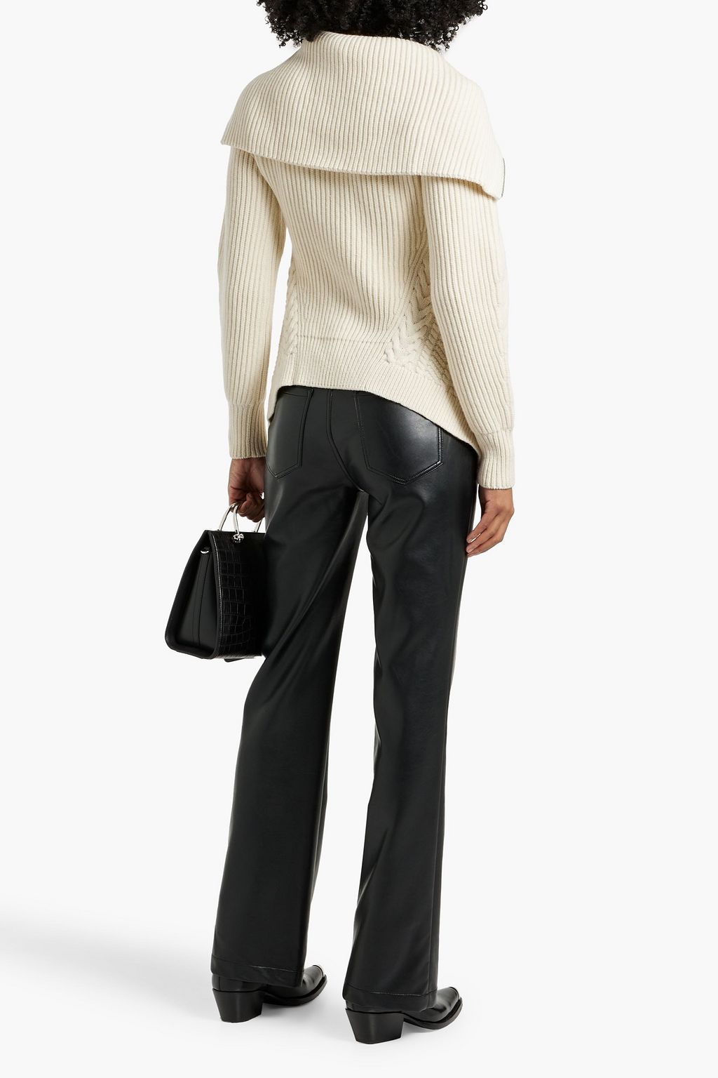 MCQUEEN Ribbed and cable-knit wool cardigan